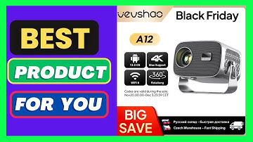 VEVSHAO A12 Projector Mini Portable  LED Video Android 13.0 WIFI 6 Mirror