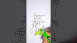 🌺 Blooming with colors and creativity! ✨🎨#HibiscusFlower #ArtShorts #CreativeDrawing #NatureArt