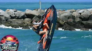 INSANE Jet Ski Action at Haulover Inlet!! ( Cops on jet skis ) 