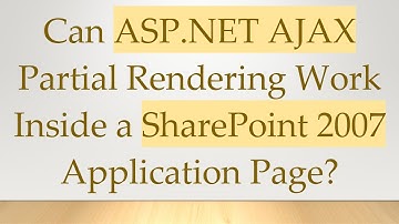 Can ASP.NET AJAX Partial Rendering Work Inside a SharePoint 2007 Application Page?