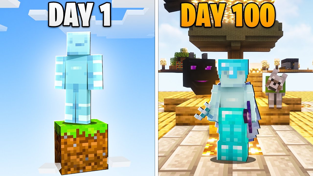 100 Days ONE BLOCK in Minecraft Hardcore ..