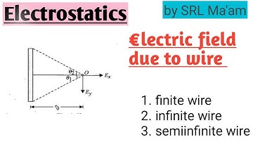Electrostatics | electric field due to finite wire | infinite wire | semi infinite wire | srl mam