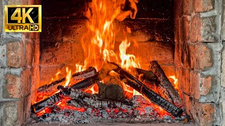 Fireplace Sounds 4K 🔥 Cozy Fireplace, Crackling Fire Sounds