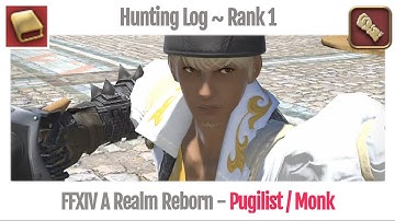 FFXIV Hunting Log Pugilist Rank 1 - A Realm Reborn