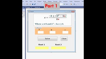 Visual basic Project: solver of quadratic equation part one