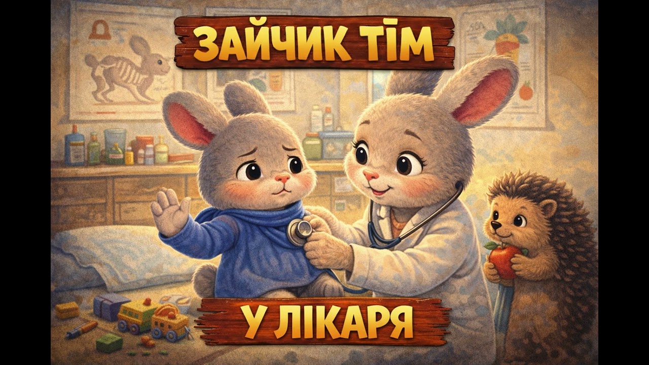 Зайчик Тім у лікаря | Казка перед сном для дітей🌙