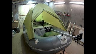 Бюджетный тент укрытие (палатка) на лодку пвх  ( за 1000 рублей) часть 2 (думаю над крепежем)