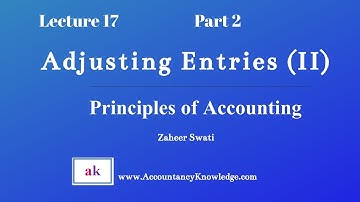 Lecture 17 (Part 2):  Adjusting Entries (II)  I  Principles of Accounting Workbook   I  Zaheer Swati