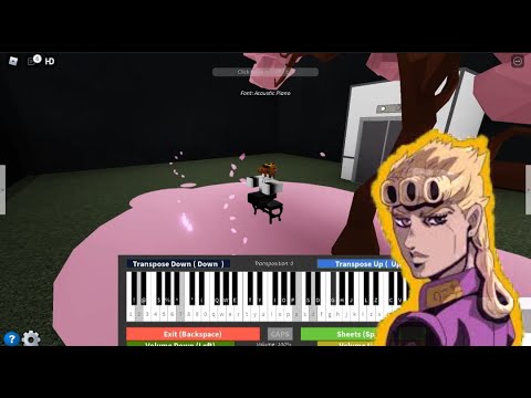 Giorno's theme on roblox piano w/sheets - YouTube
