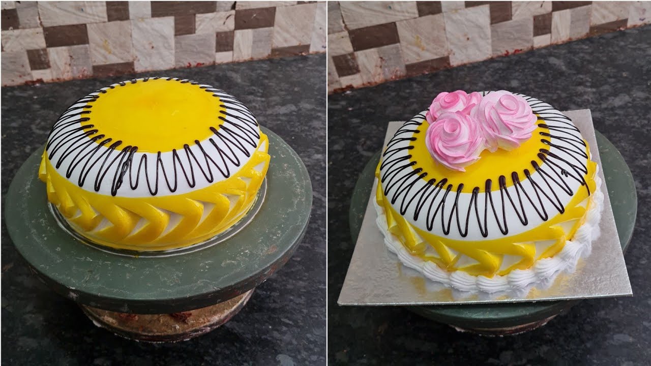 fresh cream pineapple cake design | fresh cream pineapple cake decorating tutorial | 