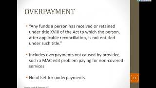 60 Day Report and Return Final Rule for Medicare Parts A & B