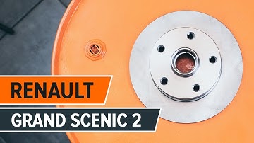 How to change front brake discs and brake pads on RENAULT GRAND SCENIC 2 TUTORIAL | AUTODOC