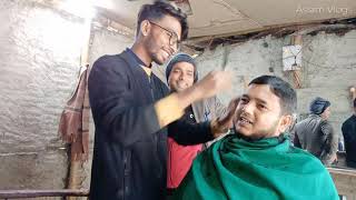 Village Life in Nepal | Hair Cutting in Village Saloon  | Bhokraha Sunsari Nepal | Aslam Vlogs