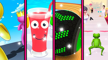 Juice Run VS Frogprince Rush VS Going Balls VS Giant Rush  All Levels Android iOS Gameplay NR 7