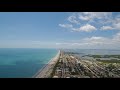 Partly Cloudy Day Over Cocoa Beach Florida 4k Aerial Video