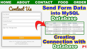 How to send store HTML Form data into Database, Send Form data in MySQL database,Database connection