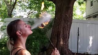 Amanda Salemi Slow Motion Fire Breathing