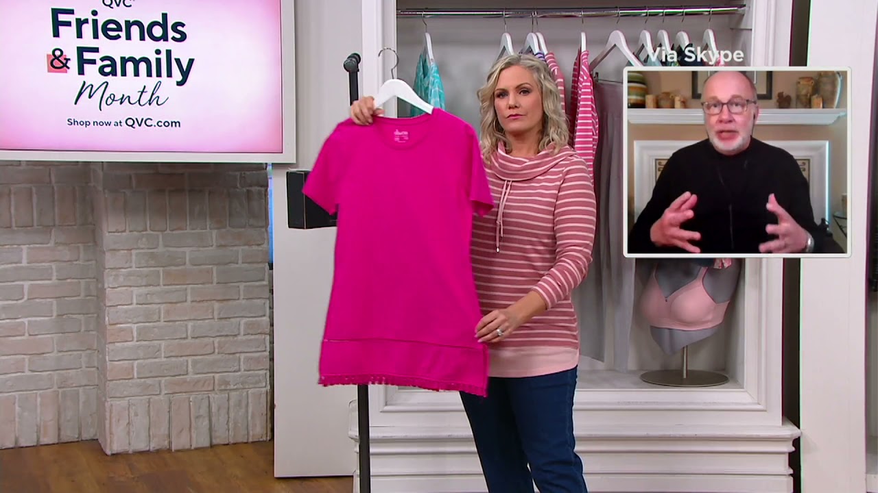 Denim & Co. Perfect Jersey Short Sleeve Tunic with Fringe Detail on QVC