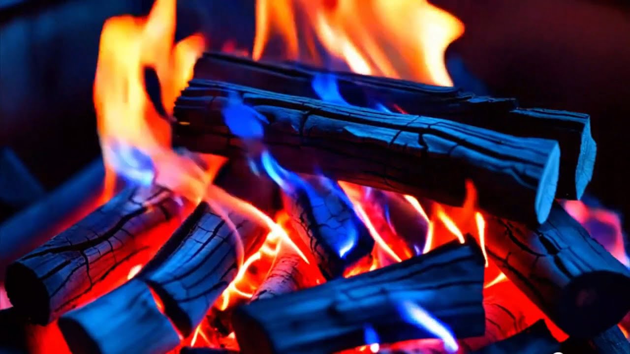 🔥Settle Into Comfort Surrounded by Blue Flames, Warm Embers, and Calm Fireplace Sounds.