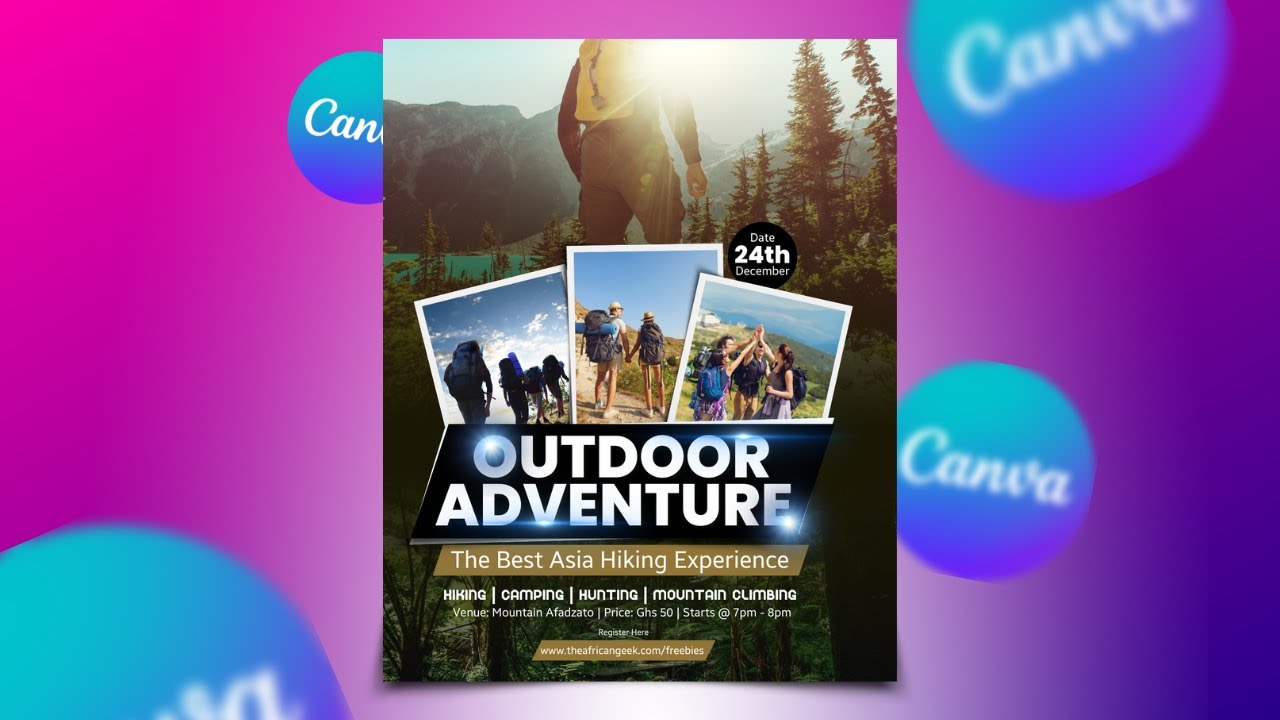 Hiking Poster Design in Canva | African Geeks - YouTube