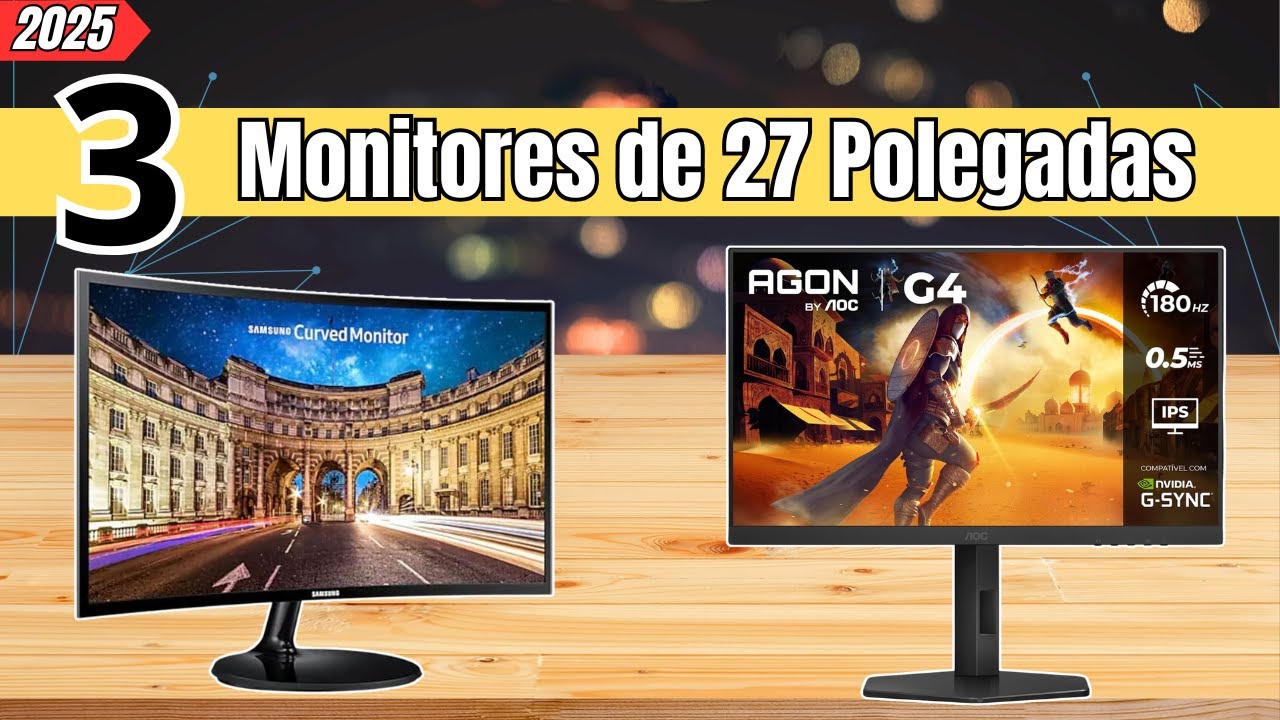 TOP 3 MELHORES Monitores de 27 POLEGADAS CUSTO BENEFÍCIO em 2025 [Guia Completo]
