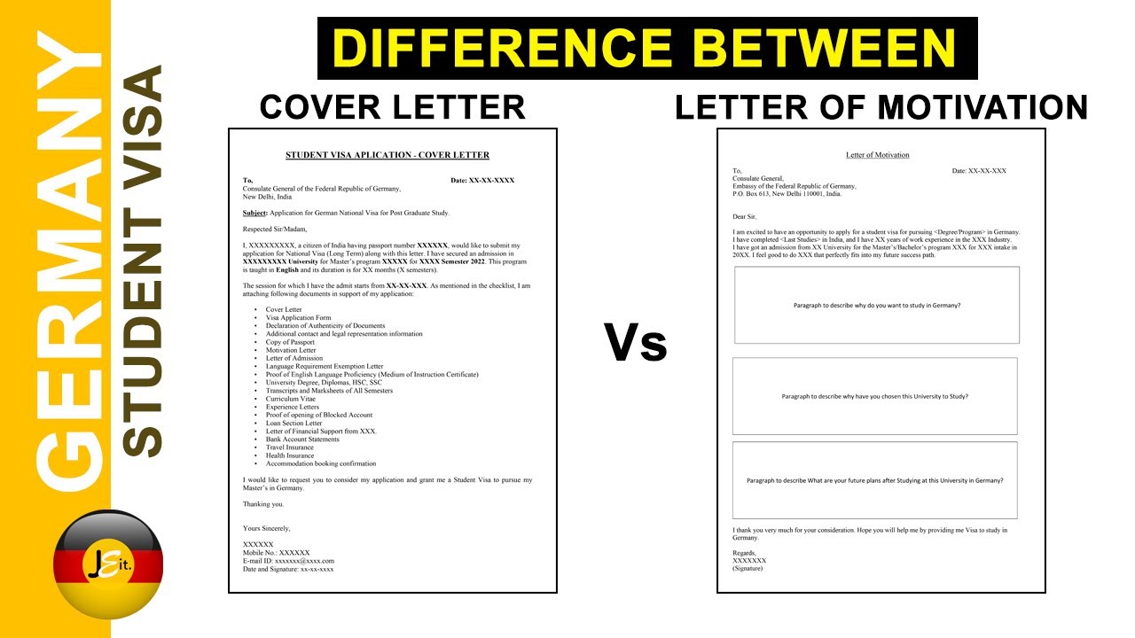 difference between application letter and motivation letter