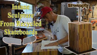 Creating a Sculpture out of recycled skateboards for my first art show! Shop Vlog: 12