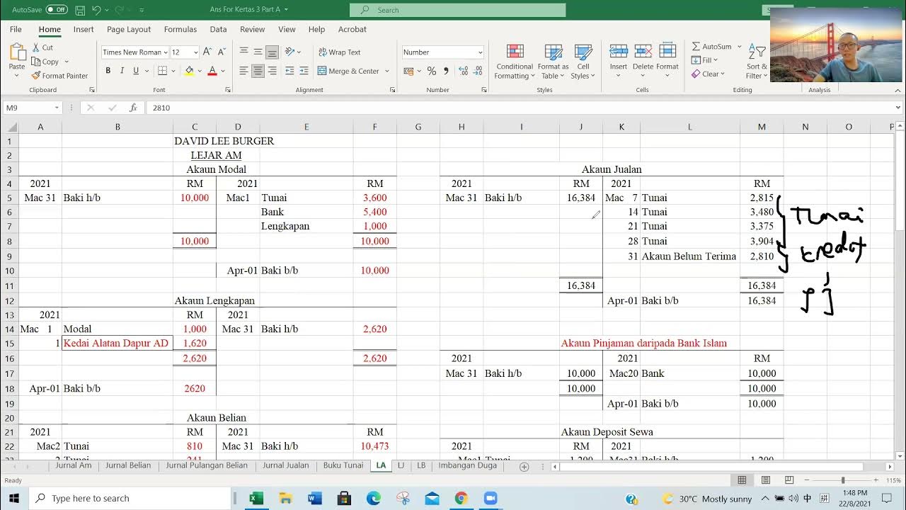 2021 F5 Kerja Kursus Akaun (第十二集 Lejar ) 免费送Excel Template 给你们【MUST