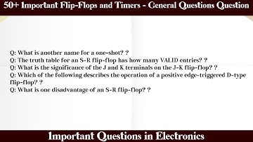 MCQ Questions Flip-Flops and Timers - General Questions with Answers
