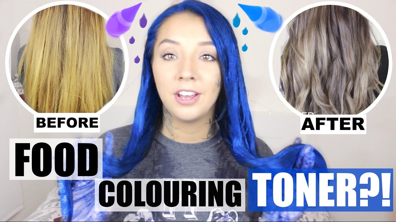 FOOD COLOURING HAIR TONER! DOES IT WORK?| ThoseRosieDays - YouTube