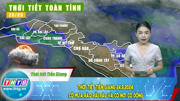 Thời tiết Tiền Giang 24.9.2024: có mưa rào rải rác và có nơi có dông