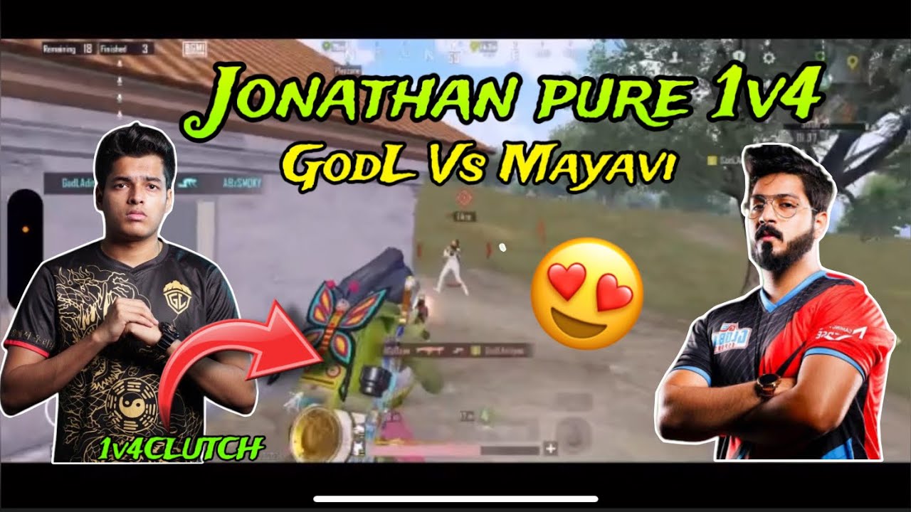 Godlike vs Team Mayavi Jonathan pure 1v4clutch🔥shocked everyone😍