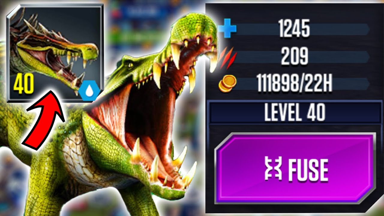 KAPROSUCHUS UNLOCKED MAX LEVEL 40 Jurassic World The Game YouTube