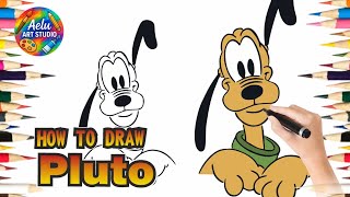 How to Draw Pluto 🐶 | Easy Pluto Drawing Tutorial Step by Step | Aelu Art Studio