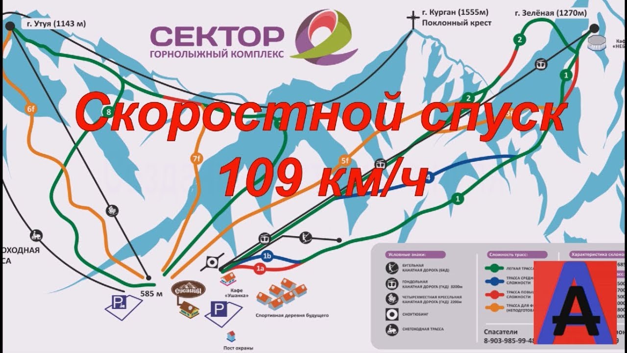 Сектор Е. Шерегеш. Скоростной спуск. - YouTube