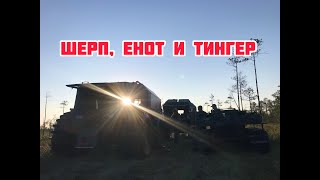 Встреча в лесу, вездеходы Шерп,  Енот 69 и Тингер