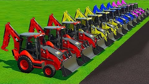 Transport With COLORS - EXTREME DIRT LOADING WORK with JCB BACKHOE LOADERs - Farming Simulator 22