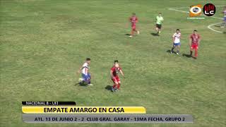 ATL  13 DE JUNIO 2 2 GRAL  GARAY, FECHA 13, NACIONAL B 11 10 25 RESUMEN