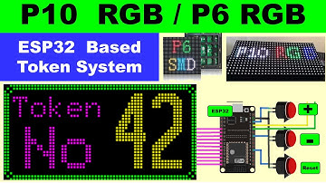 P6 RGB 32x32 Token System using push button Arduino P10 RGB LED Panel with ESP32 | P10 rgb 1/4 scan