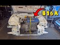 JUNKYARD RESCUED CRX 20: JDM B16a is BACK In the Engine Bay!