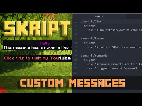 Messages w/ Links, Hover effects and more... - Minecraft Skript Tutorial