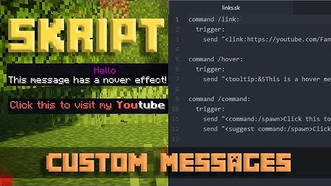 Messages w/ Links, Hover effects and more... - Minecraft Skript Tutorial