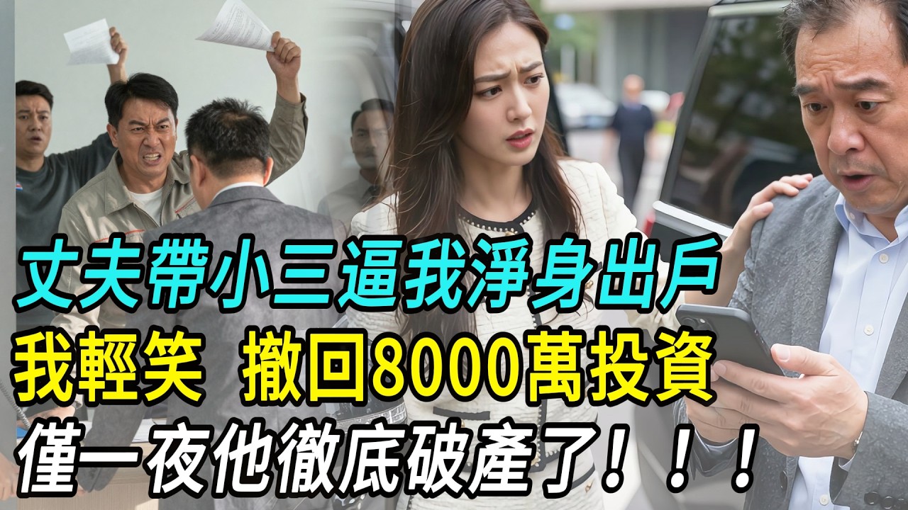 丈夫帶小三逼我淨身出戶，還說十八年婚姻一文不值，我輕笑，撤回 8000 萬投資，僅隔一夜他徹底破產！！！