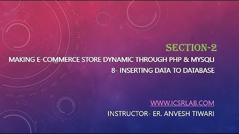 8  Inserting Data To Database  Multi Vendor E Commerce Website Using PHP & MySQL