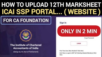 How to upload 12th marksheet in icai after registration | #icai