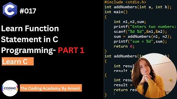 [English] Fundamentals Of Programming With C #017 - Learn Function Statement in C Programming-PART 1