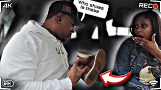 COMING HOME WITH ANOTHER MAN SHOES IN THE CAR PRANK ON HUSBAND!! *BAD IDEA*