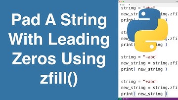 zfill() String Method | Python Tutorial