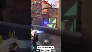 BrimStone Ascent B Main Lineup❤️‍🔥!  #brimstoneplays #shorts #valorant #pro #gameplay