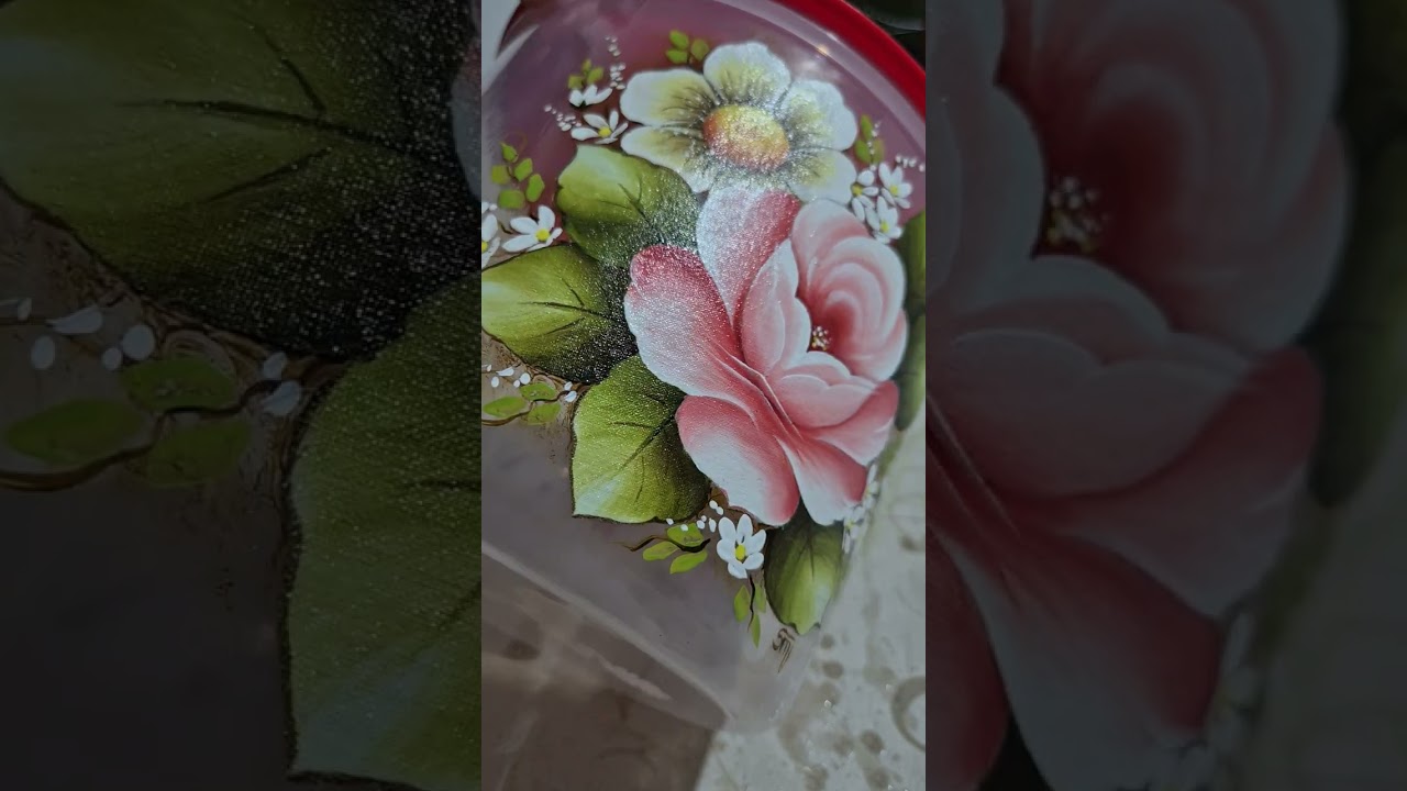 Pintura em tecido, decoração de potes!! Finalizado  a peça com verniz. 6ª aula!!